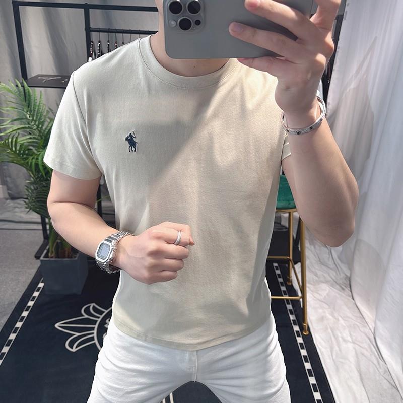 欧洲站潮牌保罗刺绣短袖t恤男夏季高端潮流简约休闲圆领半袖男装