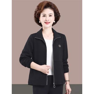 CVY中老年妈妈短款外套女2025春秋新款洋气风衣宽松大码夹克上衣