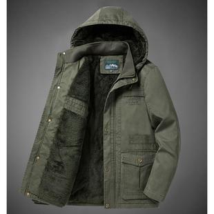 宽松防寒保暖棉袄 棉服男士 羊羔绒棉衣男冬季 加绒加厚连帽外套冬装