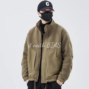 棉服加厚工装 秋冬2025新款 BIAS摇粒绒立领棉衣外套男士 neith