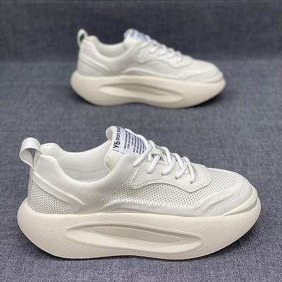 Minimalism Aquaman~ 厚底男鞋个性板鞋男软底增高皮面白色舒适简