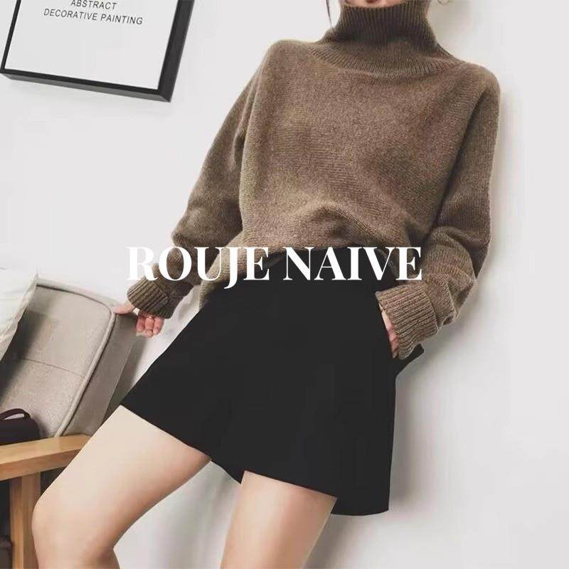 ROUJE NAIVE大码高腰毛呢短裤女秋冬新款胖mm显瘦加厚a字阔腿靴裤,女装/女士精品,大码裤装,淘宝优惠券,粉丝福利购,淘宝优惠卷