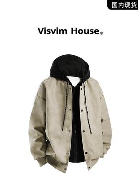 【品牌现货清关】Visvim Wings冬季新款男士两件套连帽防风皮夹克