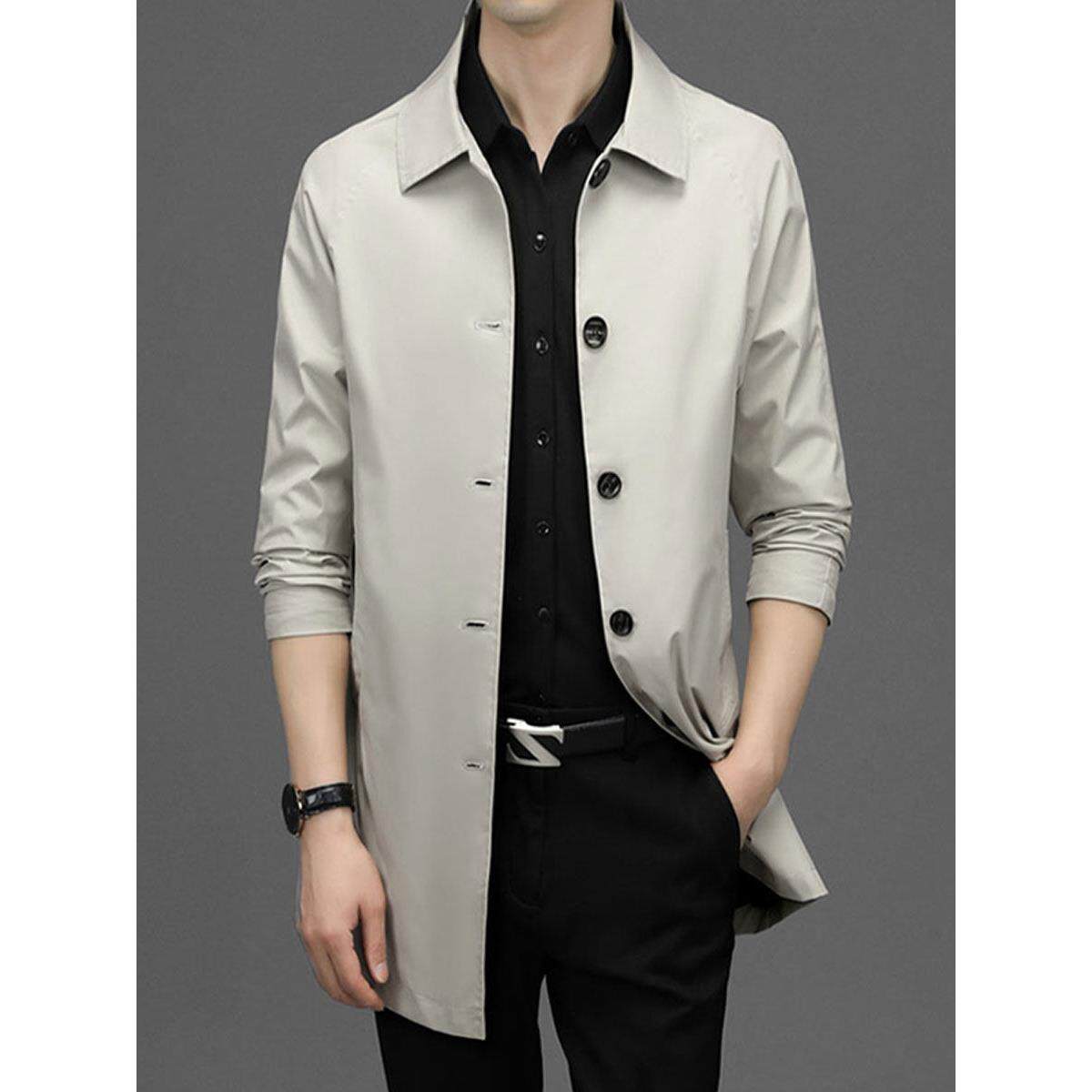 GIFISHLOW香港轻奢高级风衣2025新款中长款韩版休闲帅气外套