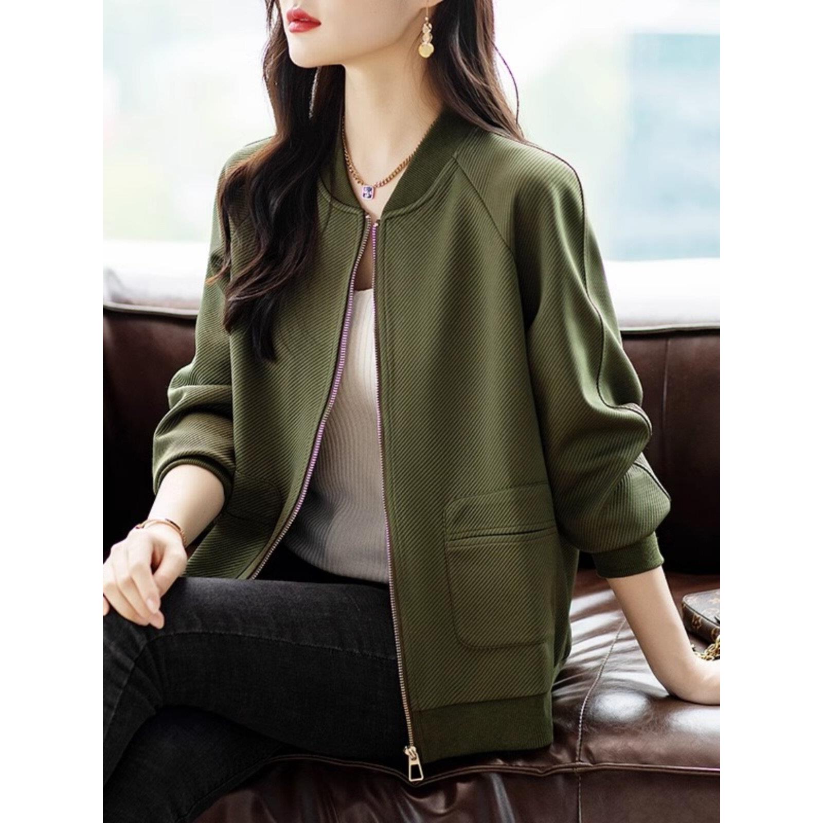 时尚休闲棒球服短外套女春秋款2025新款宽松显瘦洋气女士夹克上衣