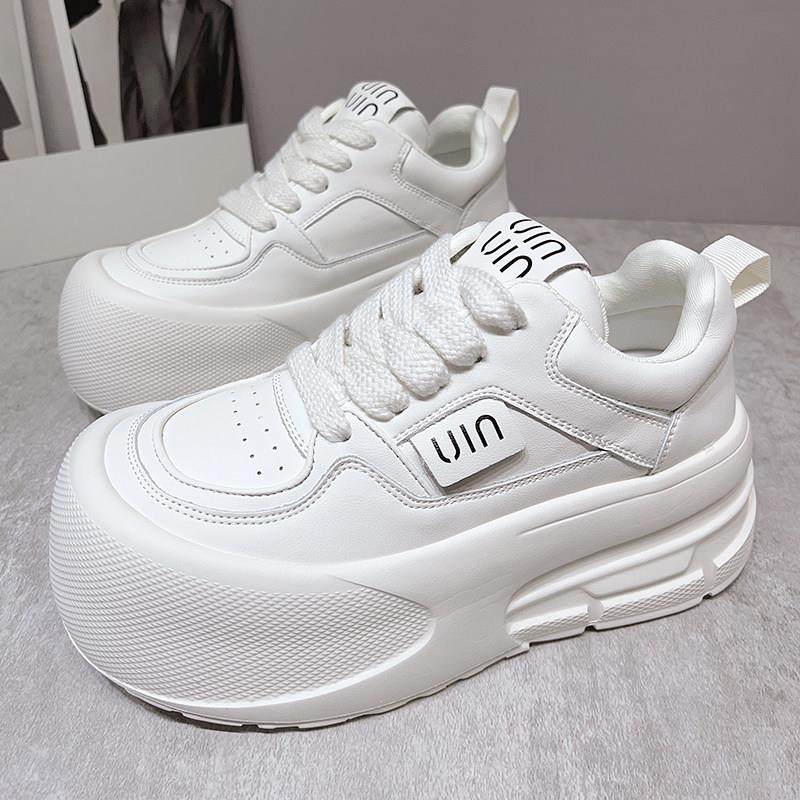 韩国潮牌大头面包鞋女2025年厚底增高松糕小白鞋百搭真皮休闲板鞋,女鞋,时尚休闲鞋,淘宝优惠券,粉丝福利购,淘宝优惠卷