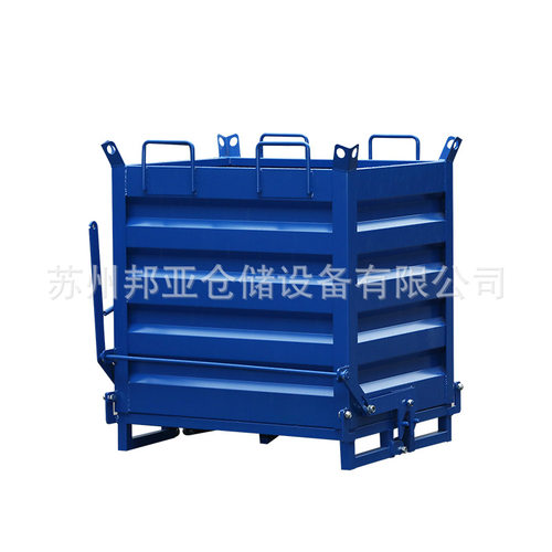 车间铁屑箱底部打开叉车式 工业垃圾翻转车叉车自卸式铁屑车