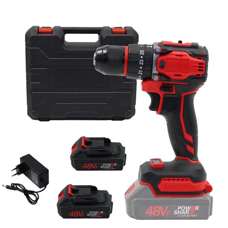 新款无刷三功能冲击钻手持充电式锂电钻手枪钻电动螺丝刀