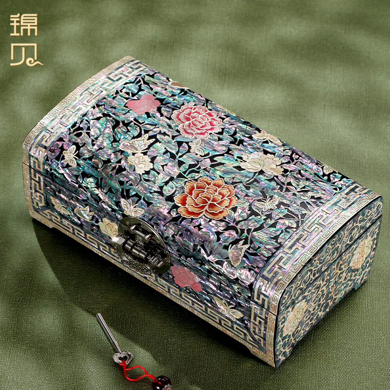 锦贝螺钿漆器礼品首饰盒手工新款