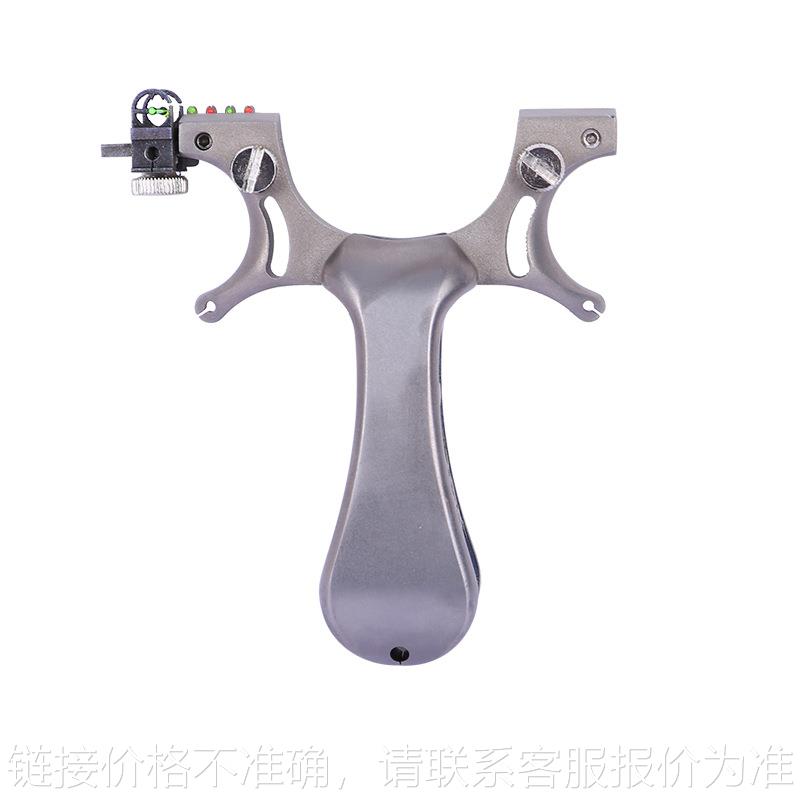 弹弓光纤扁皮调瞄战狼tc21全钛合金线切割光纤瞄点免绑压片夹片弓