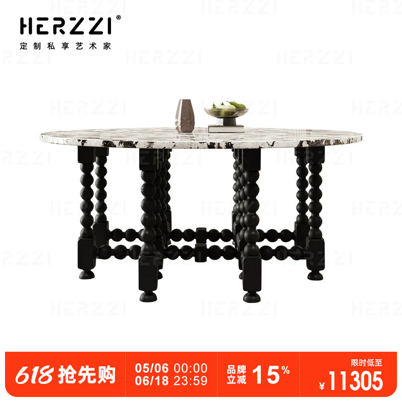 高级大户型别墅1.8米2米圆形餐桌