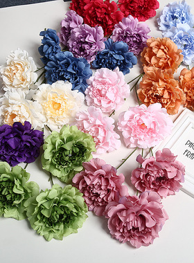 仿真花3头大牡丹花家居装饰假花摆件 婚礼堂假花束成品插花 厂家