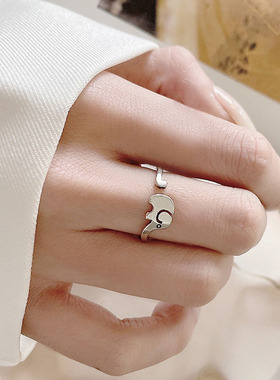 2025新款日韩潮流森系小象开口调节女可爱时尚戒指无暇魅力饰品