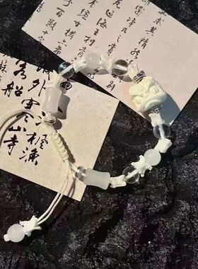 新款潮流手工编织骨节串珠调长短款女款古风设计百搭清新手链