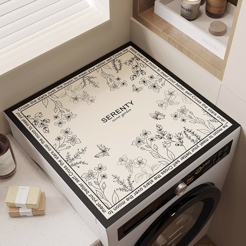 滚筒洗衣机盖垫台面保护垫简约防晒防水防尘罩冰箱盖布床头柜垫子