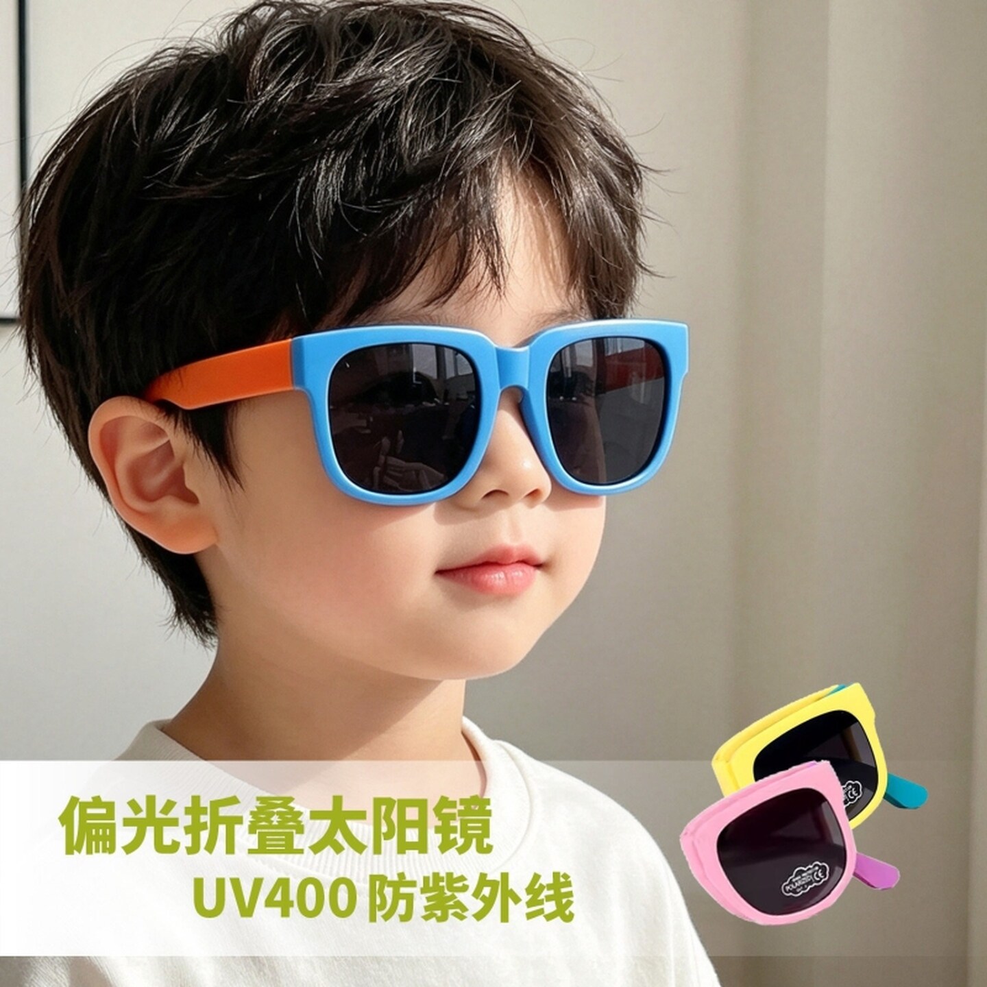 偏光儿童墨镜男折叠宝宝太阳镜防晒不伤眼睛防紫外线女童遮阳眼镜
