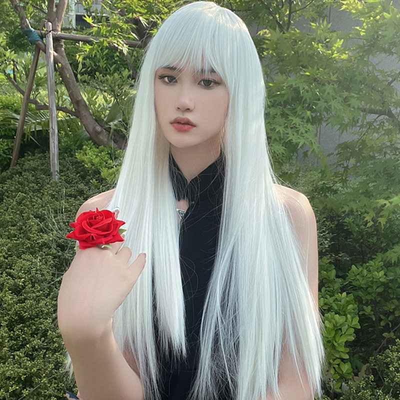 欧美外贸假发女黑色白色长空气