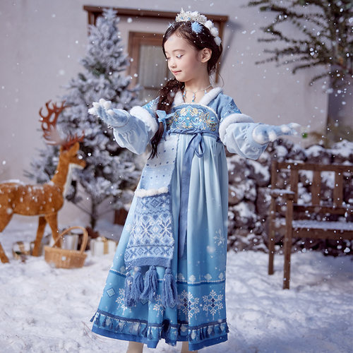 加绒加厚连衣裙套装童装十三余