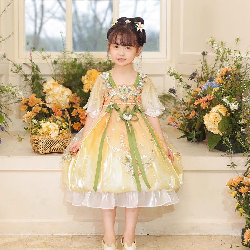 十三余童装[王者荣耀合作款花朝如约]汉服女童连衣裙演出服夏,童装/婴儿装/亲子装,唐装,淘宝优惠券,粉丝福利购,淘宝优惠卷