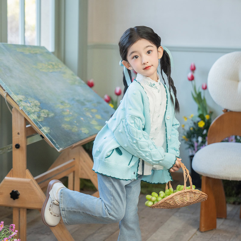 十三余童装女童四季款牛仔裤