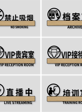 亚克力直播室门牌电台主持间化妆间提示牌网红直播间更衣室标牌VIP贵宾接待室牌子定制创意标牌科室牌标识牌