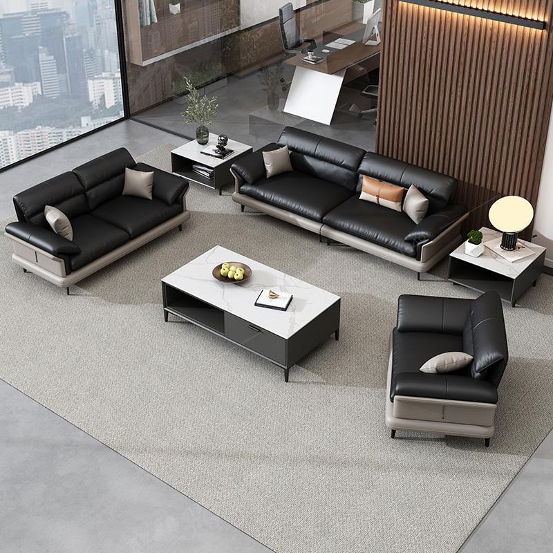 会客室沙SJRG-130发接待宾室酒店大堂商务开高会皮居家档真沙发茶
