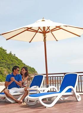 仿顺811木伟怡木制中柱伞太阳伞纹伞拉绳中伞木柱伞户外庭院伞遮