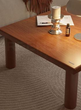 白蜡木茶几侘236寂客厅用正方形家茶台古风小户型实木复原木黑色