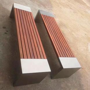 观林不锈钢休椅室外长条景凳庭351院铸铁靠背长排园椅闲户外公园