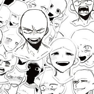 120张人物表情参考贴纸简约创意手账diy美术生学画画手机装饰贴画
