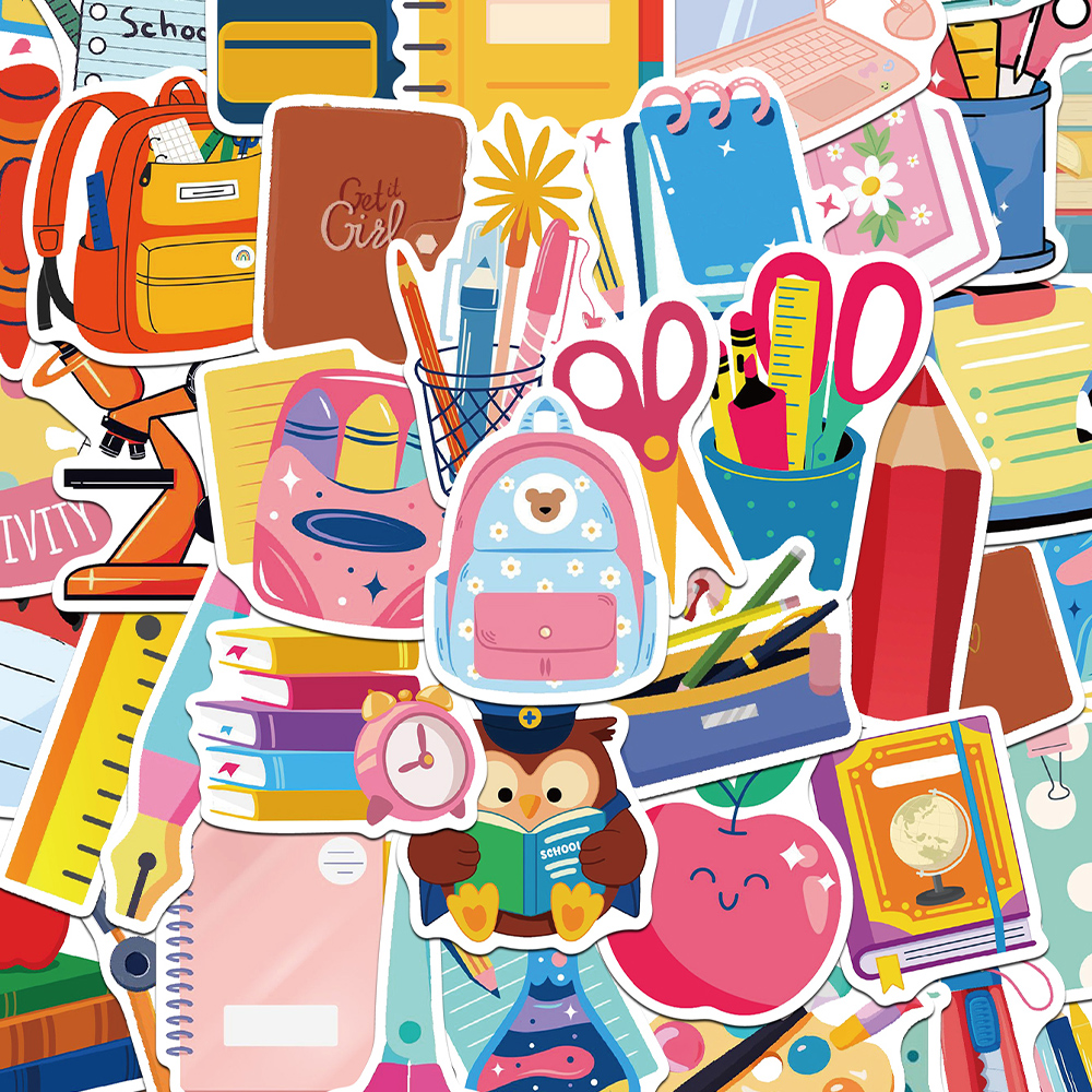 100张返校季贴纸趣味ins风儿童装饰手账桌面手机壳笔记本