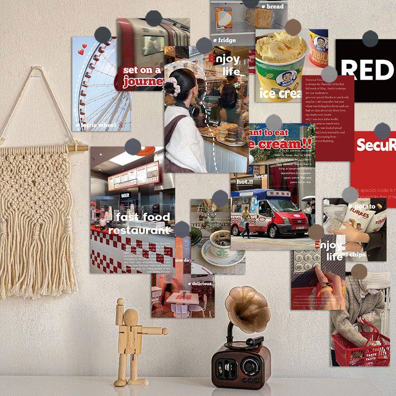 15张红色ins风字母卡片墙贴简约生活室内房间墙面寝室装饰贴画diy,家居饰品,软装墙贴,淘宝优惠券,粉丝福利购,淘宝优惠卷