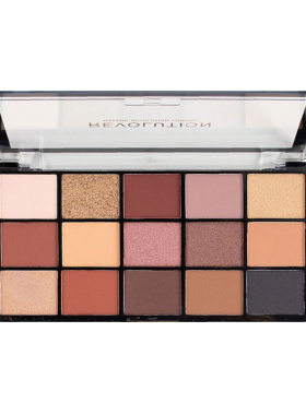 Makeup revolution 15色眼影盘桃花珠光哑光大地色品牌彩妆盘防水
