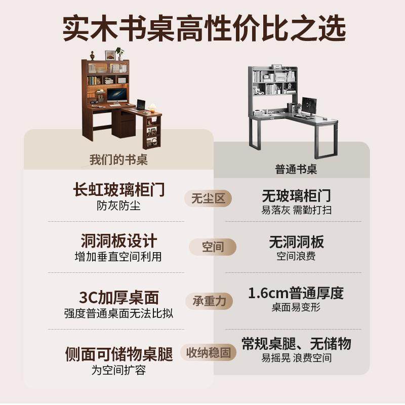 书桌书架一体实木桌转角电脑桌家用靠墙小户型学生书柜组合写字台,畜牧/养殖物资,畜牧/养殖器械,淘宝优惠券,粉丝福利购,淘宝优惠卷