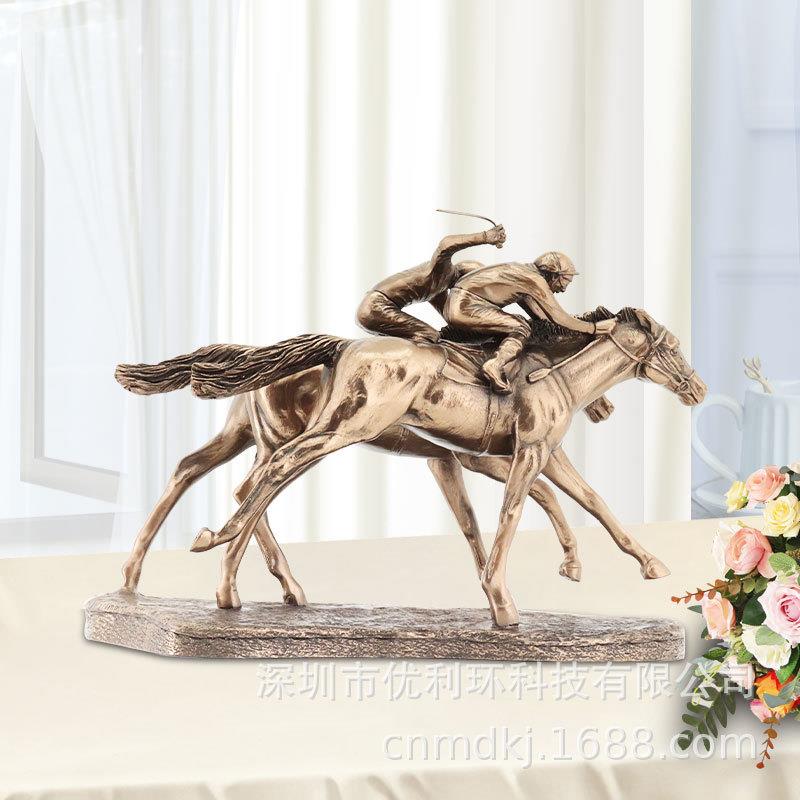 品质铜工艺品马摆件骑士赛马雕像客厅卧室家居装饰品现货