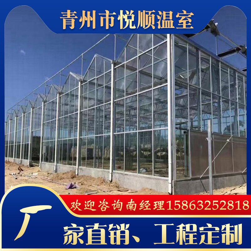 新型智能玻璃温室大棚观光建造