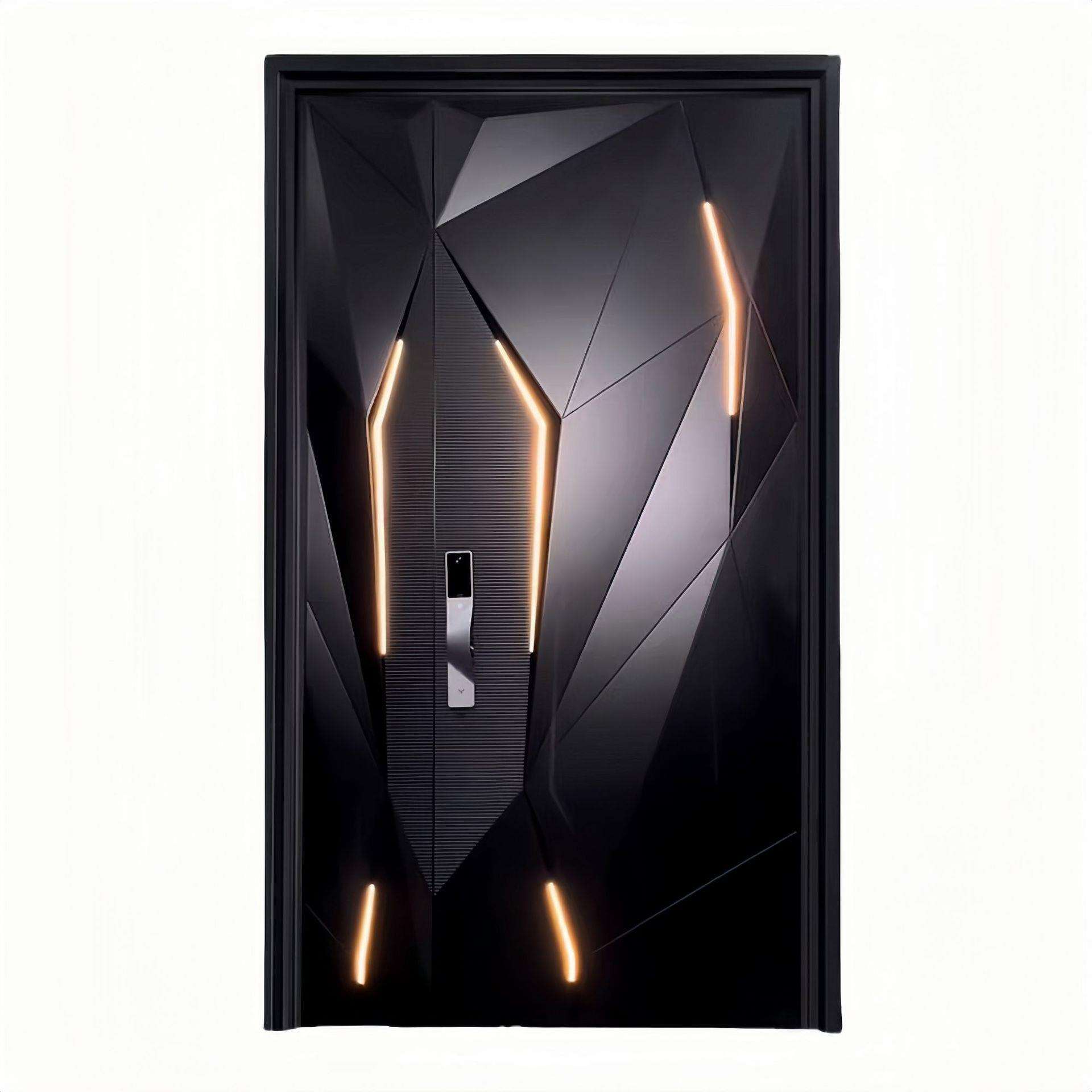 兰博款四公分铝板精雕铸铝门前卫造型时尚经典装甲门防盗门铜门