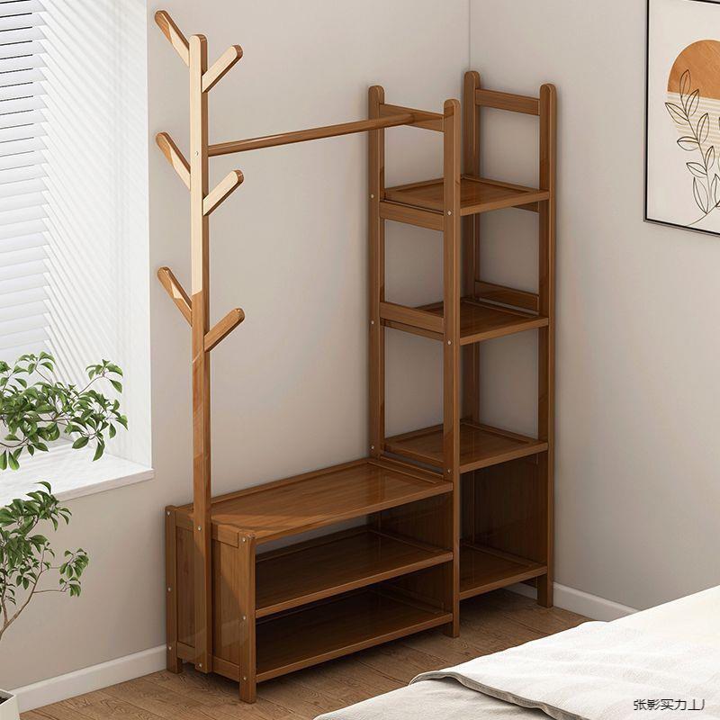 衣帽架落地立式卧室家用多功能置物架衣服简易组装房间进门挂衣架