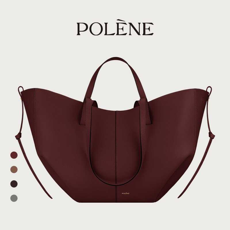 Polene波灵恩Cyme 荔枝牛皮托特手提单肩包