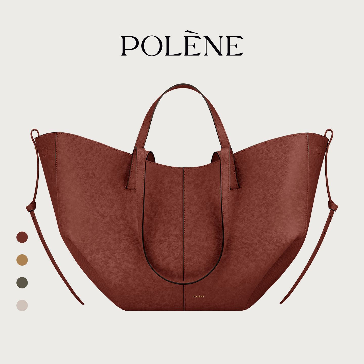 [秋冬新品]Polene波灵恩Cyme荔枝牛皮大容量通勤托特包手提单肩包