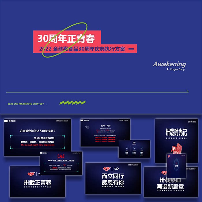 ppt模板食品企业30周年庆典卅载正青春活动策划方案模板58页设计