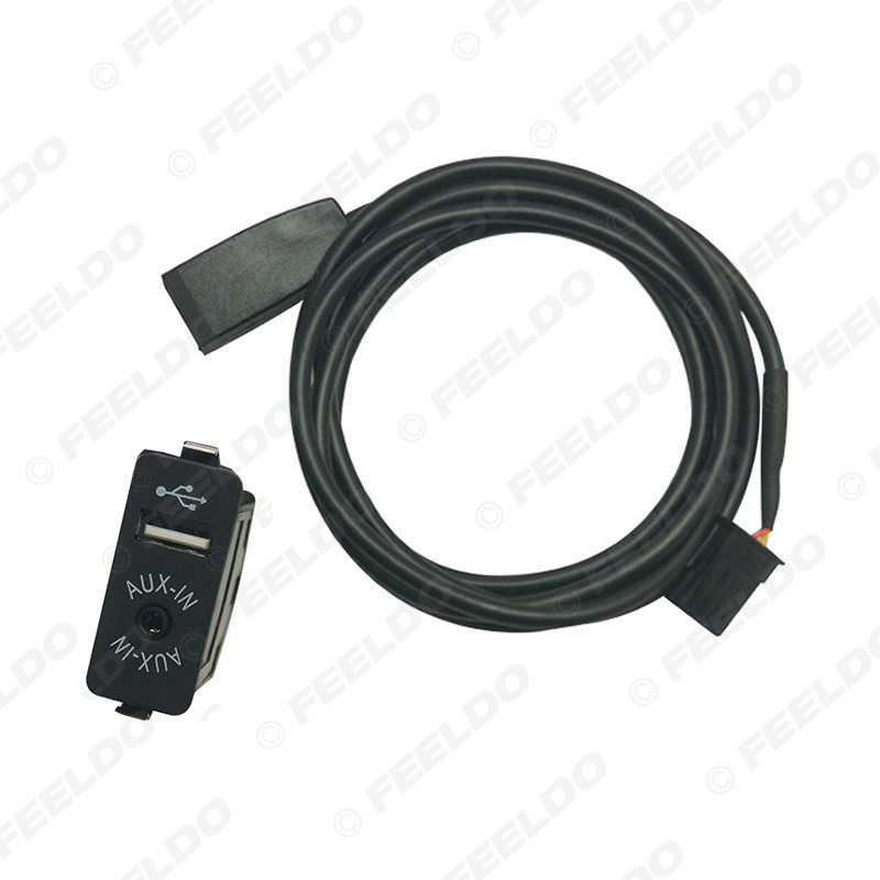 适用宝马3系BMW E46 CD AUX线带USB音频输入接口座子 AUX转接线