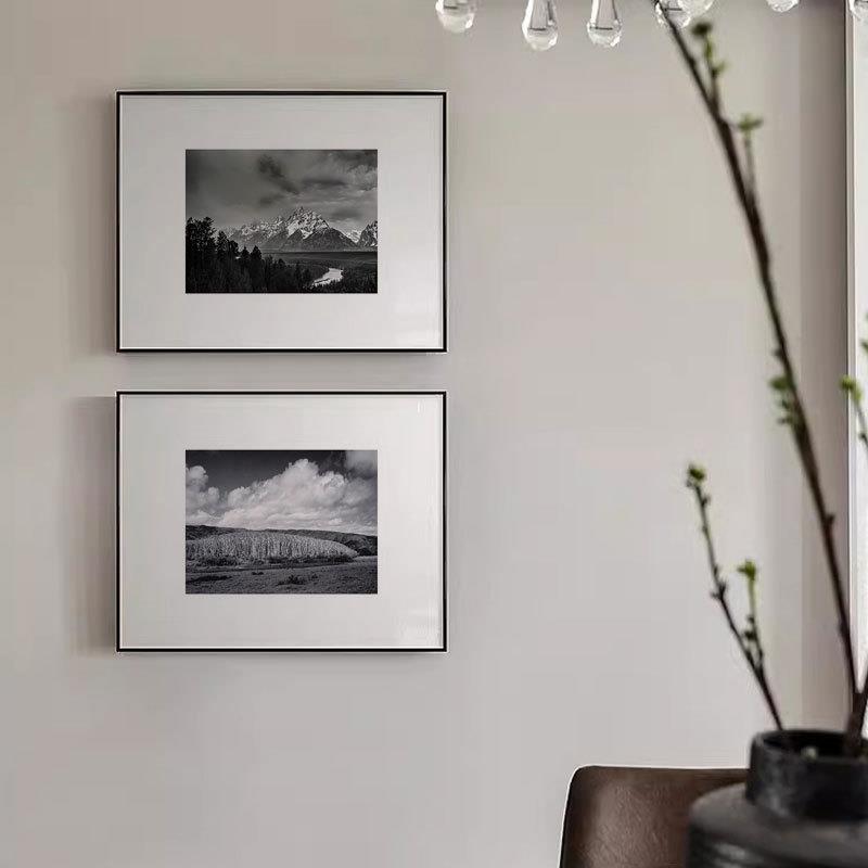 安塞尔亚当斯小众艺术挂画黑白摄影装饰画复古风景客厅工作室摆画