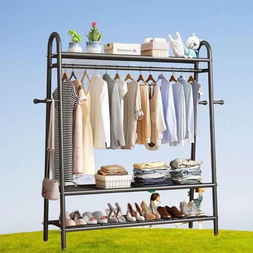 落地衣帽架租房卧室衣物收纳架简易挂衣架衣杆宿舍寝室挂衣服架子