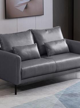 猫抓皮沙发小户型客厅简约双人三人北欧简易出租房服装店公寓橙色