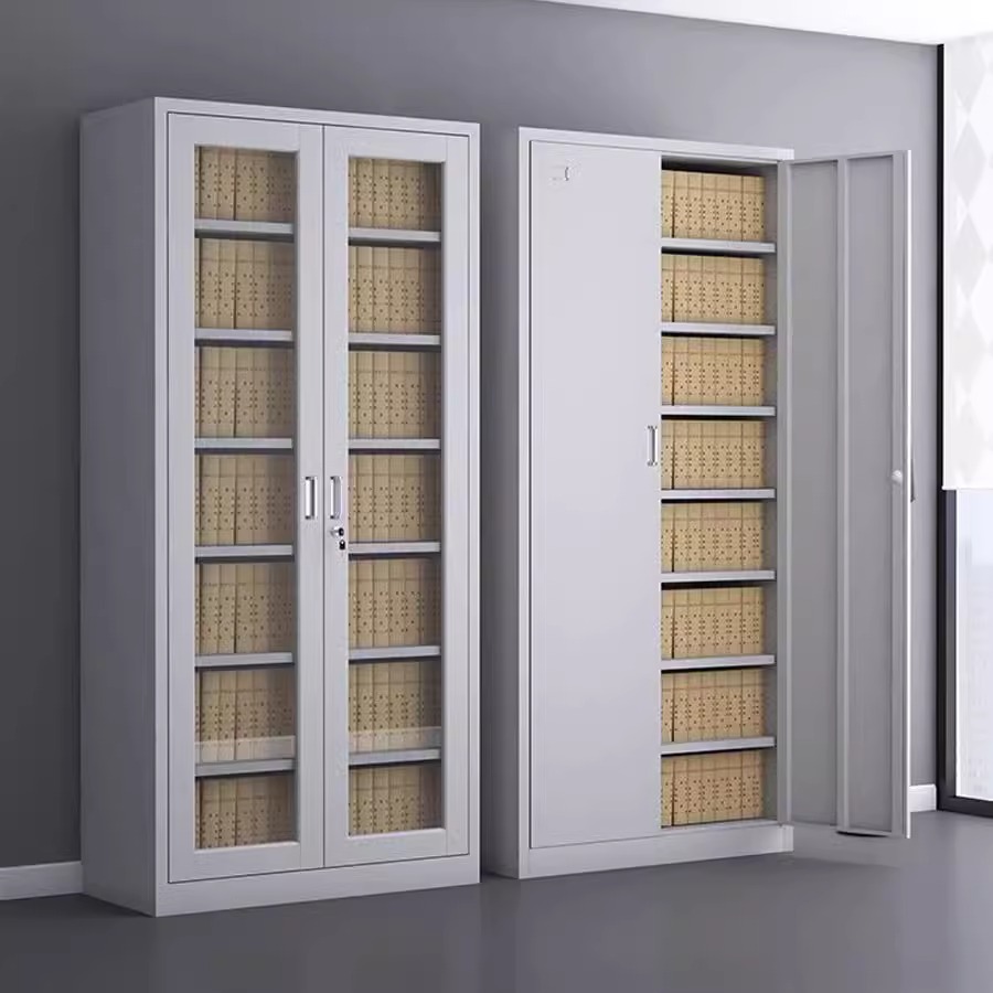 会计财务凭证柜钢制通玻文件资料合同专用档案柜办公室铁皮储物柜