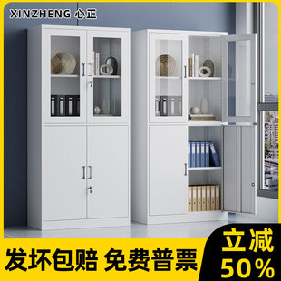 铁皮柜文件柜办公室钢制资料凭证档案柜家用防尘带锁书柜储物柜子