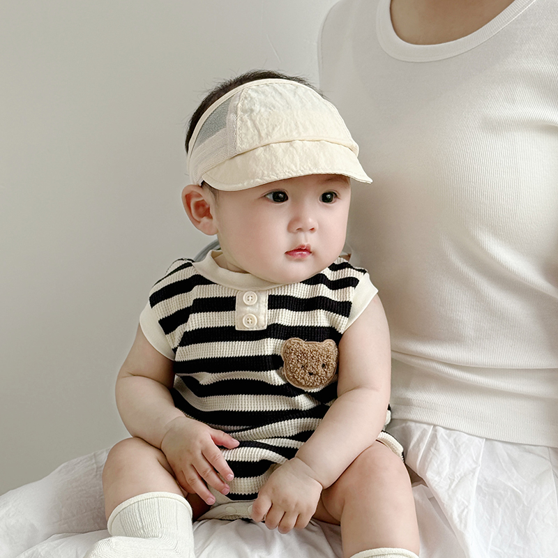 婴幼儿帽子透气夏季薄款护囱门空顶胎帽宝宝小月龄遮阳防晒囟门帽