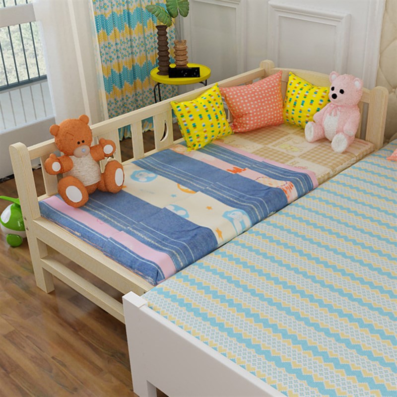 纯实木儿童床带护栏宝宝床大床拼接床加宽成人床拼接小孩床单人床