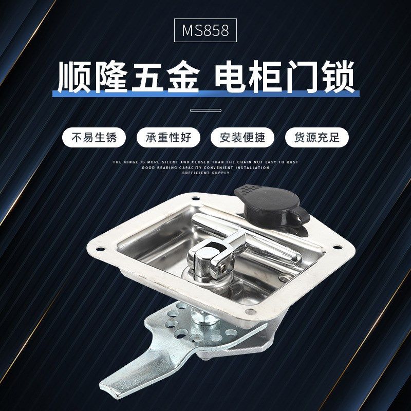 MS858不锈钢面板锁T型 暗装式配电箱柜门锁  汽车工具箱锁